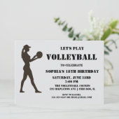 Invitation Fille de volley-ball Anniversaire, Joueur de volle (Debout devant)
