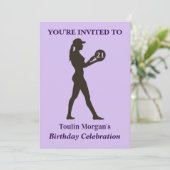 Invitation Fille de volley-ball Anniversaire, Joueur de volle (Debout devant)