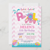 Invitation Fille d'éclaboussure de Splish d'invitation (Devant)