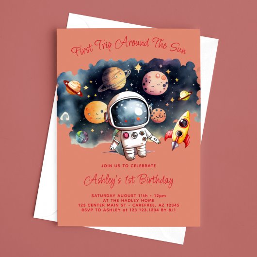 Invitation Fille des planètes de l'espace extra-atmosphérique