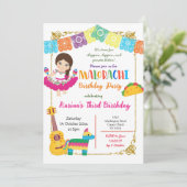 Invitation Fille des trois esta, anniversaire mexicain (Debout devant)