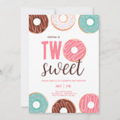Invitation Fille Deux Donut Doux 2e fête d'anniversaire (Devant)