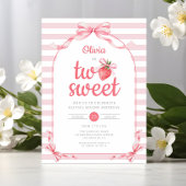 Invitation Fille Deux Douce Fraise 2ème Anniversaire