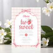 Invitation Fille Deux Douce Fraise 2ème Anniversaire