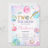 Invitation Fille Deux La Lune Espace Anniversaire (Devant)