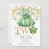 Invitation Fille Deuxième anniversaire Saint Patrick's Day (Devant)