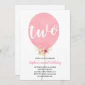 Invitation Fille deuxième bison rose (Devant / Derrière)