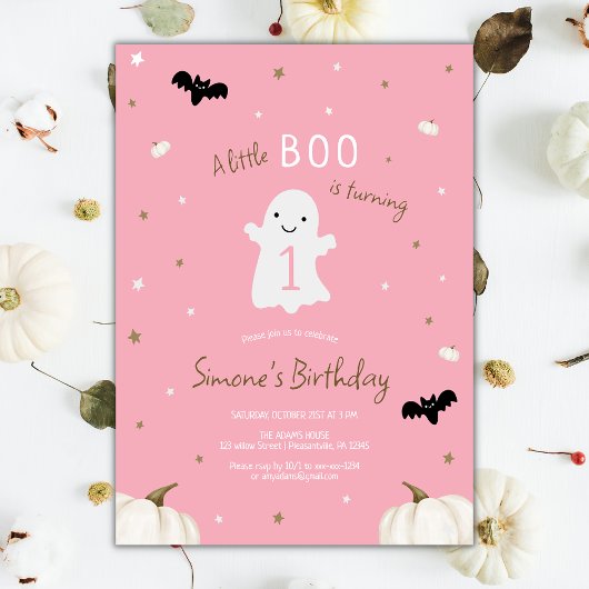 Invitation Fille d'Halloween 1er anniversaire