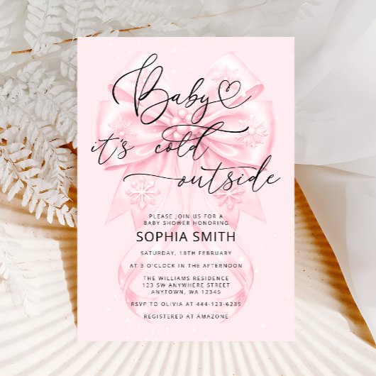 Invitation Fille d'hiver Baby shower bébé Il fait froid dehor