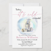 Invitation Fille d'hiver Baby shower froid à l'extérieur de l (Devant)