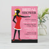 Invitation Fille d'hiver Robe rouge Fête des mariées rose (Debout devant)