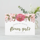 Invitation Fille d'honneur de mariage floral aquarelle violet (Debout devant)