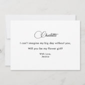 Invitation Fille d'honneur écriture noir et blanc (Dos)