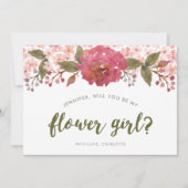 Invitation Fille d'honneur Fleur Mariage Floral Aquarelle Vio (Devant)
