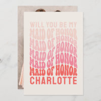 Fille d'honneur rose moderne girly rétro 60's simp
