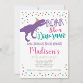 Invitation Fille Dinosaur Anniversaire