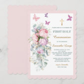 Invitation Fille d'invitation à la première communion (Devant / Derrière)