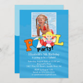 Invitation Fille d'invitation d'anniversaire de PHOTO de (Devant / Derrière)