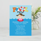 Invitation Fille d'invitation d'anniversaire de réception au (Debout devant)