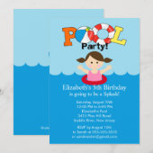 Invitation Fille d'invitation d'anniversaire de réception au (Devant / Derrière)