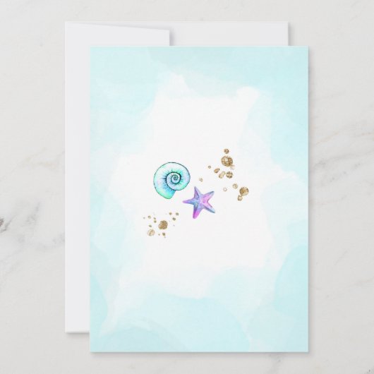 Invitation Fille d'invitation de Baby shower de sirène, sous (Dos)