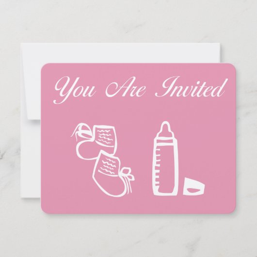 Invitation Fille d'invitations de baby shower (Devant)