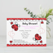 Invitation Fille d'invitations de baby shower de coccinelle (Debout devant)