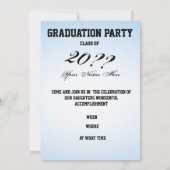 Invitation Fille d'obtention du diplôme dans le bleu (Dos)
