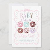 Invitation Fille Donut et Baby shower de la corneille rose (Devant)