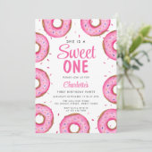 Invitation Fille Donut fête d'anniversaire (Debout devant)