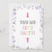 Invitation Fille Doodle 10e anniversaire (Dos)