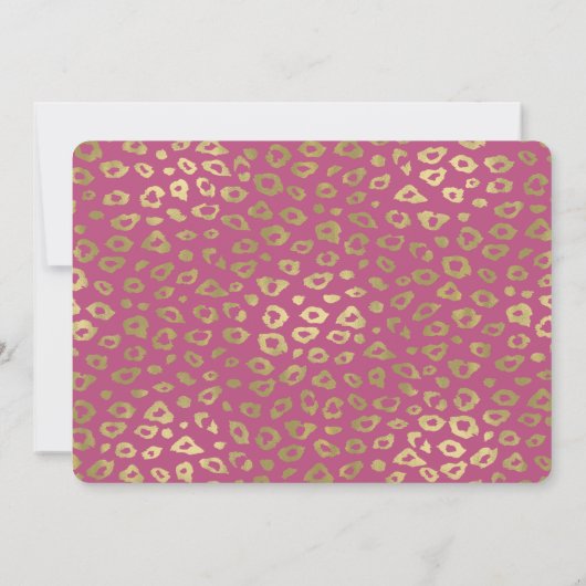 Invitation Fille d'or Empreinte de léopard rose (Dos)