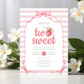 Invitation Fille douce fraise 2ème anniversaire