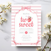 Invitation Fille douce fraise 2ème anniversaire