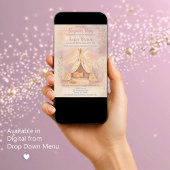 Invitation Fille douillette Tente Moon et Stars Boho fête d'a