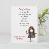 Invitation Fille du 40e anniversaire en Basket avec du vin (Debout devant)