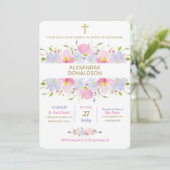 Invitation Fille du baptême floral (Debout devant)
