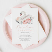 Invitation Fille du cygne floral Anniversaire