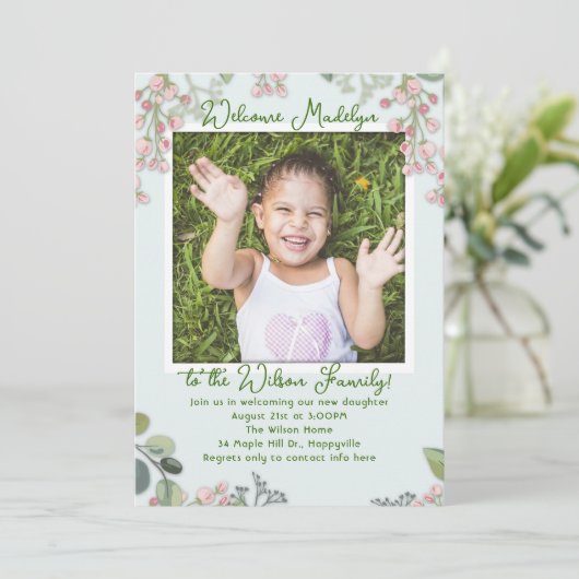 Invitation Fille du groupe d'adoption (Debout devant)