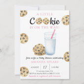 Invitation Fille du lait et des cookies Baby shower (Devant)