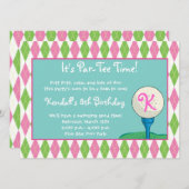 Invitation Fille du temps par-Tee (Devant / Derrière)