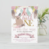 Invitation Fille d'un Baby shower sauvage (Debout devant)