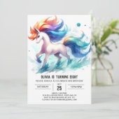 Invitation Fille Editable Horse Anniversaire (Debout devant)