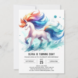 Invitation Fille Editable Horse Anniversaire