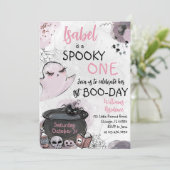 Invitation Fille Éffrayant un Halloween Anniversaire (Debout devant)