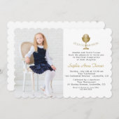 Invitation Fille élégante de la photo Coupe d'or Sainte Commu (Devant / Derrière)
