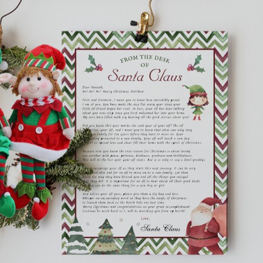 Invitation Fille Elf | Lettre de retraite Bureau de Noël Sant