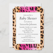 Invitation Fille Empreinte de léopard de crème rose (Devant)