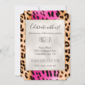 Invitation Fille Empreinte de léopard de crème rose (Devant)