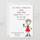 Invitation Fille en bâtonnets pour fête d'anniversaire avec d (Devant)